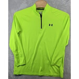 Under Armour UA Heatgear Green 1/4 Zip Loose Fit LS Shirt Men's L